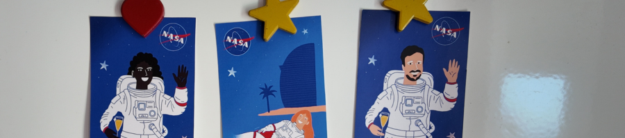 Printed illustrations by Amélie from amelimon during a Live animated illustration event