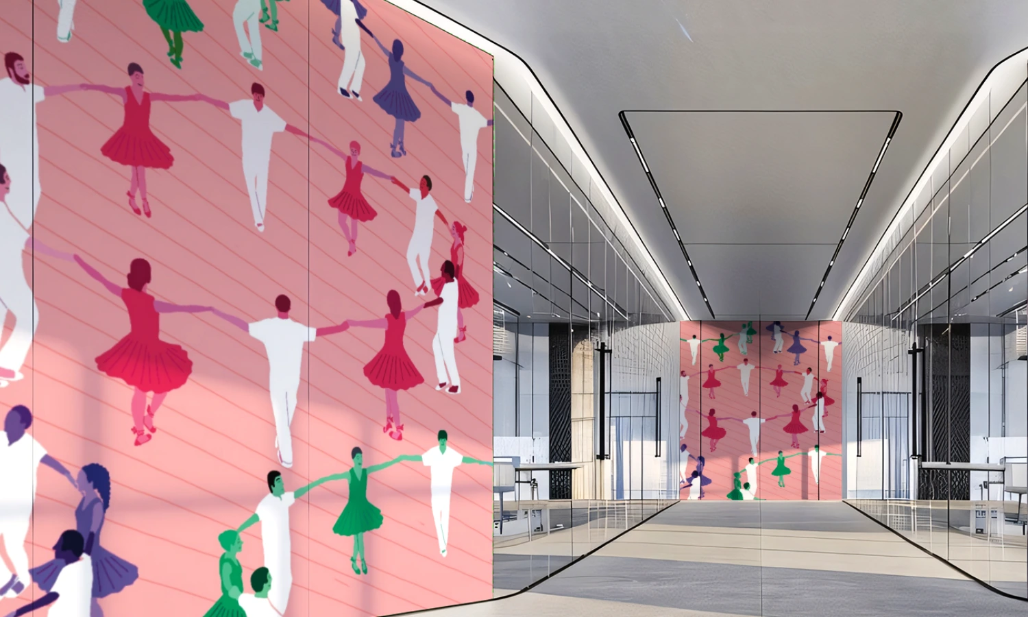 CUSTOM ILLUSTRATION & MURALS FOR WORKSPACES in Barcelona by the freelance illustrator Amélie from Amélimón