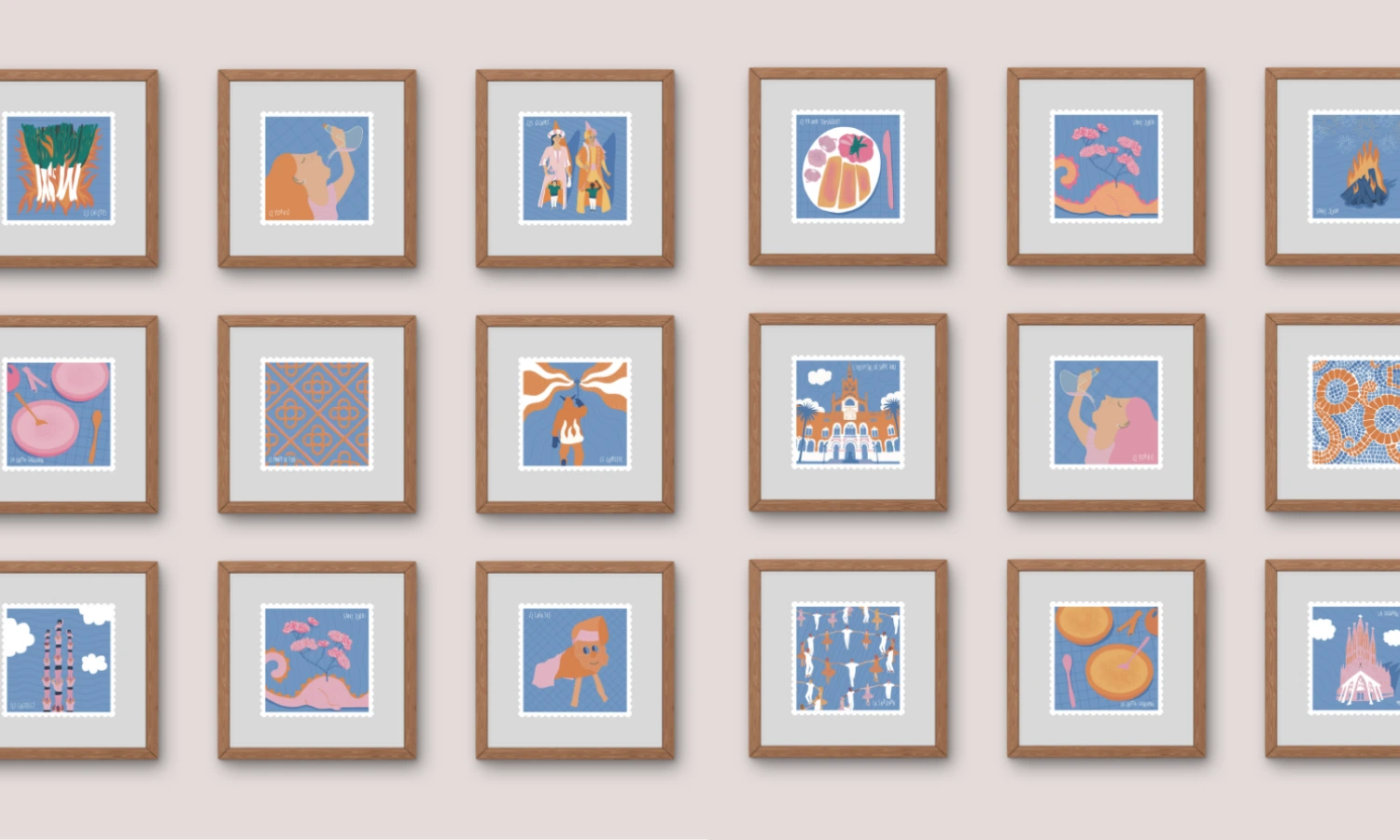 CUSTOM ILLUSTRATION & MURALS FOR WORKSPACES in Barcelona by the freelance illustrator Amélie from Amélimón